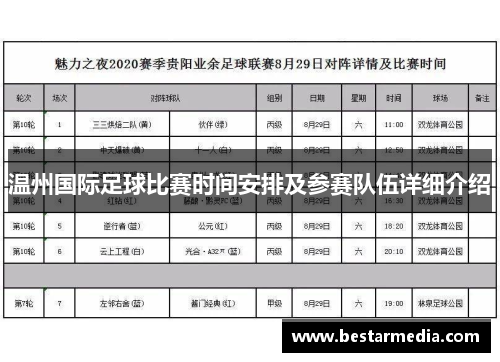 温州国际足球比赛时间安排及参赛队伍详细介绍